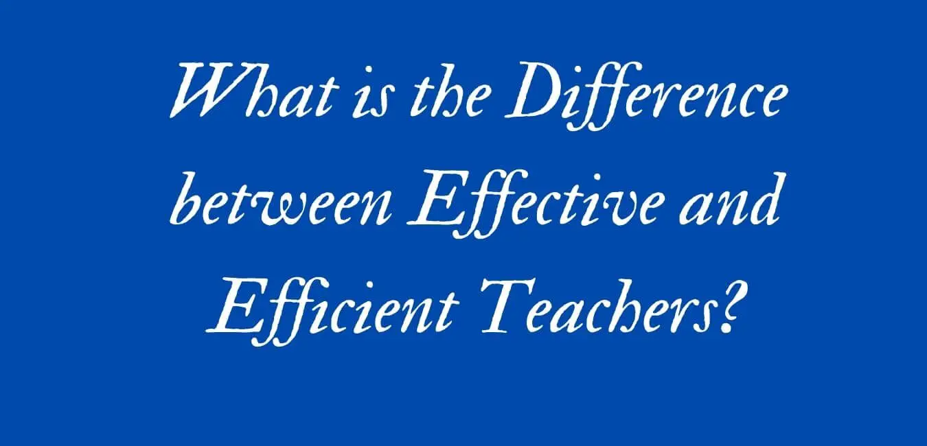 What is the Difference between Effective and Efficient Teachers?